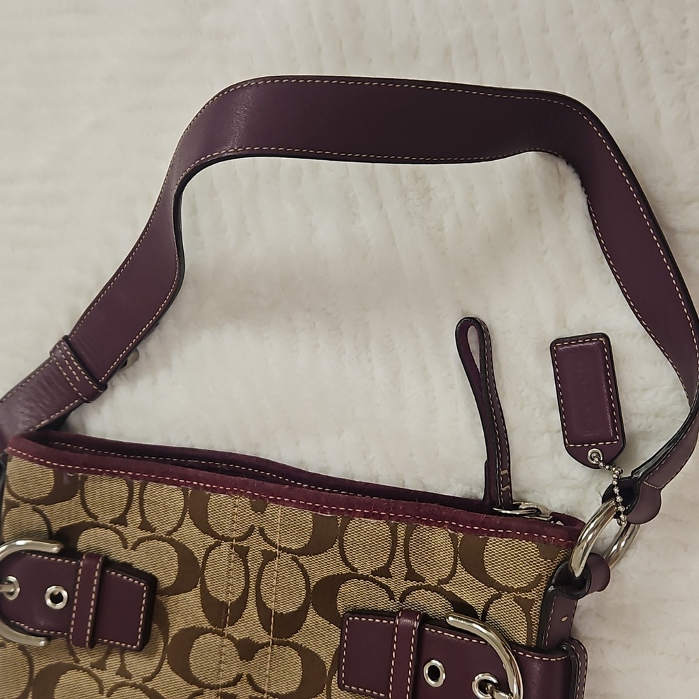 Coach 3577 Signature Jaquard Monogram Logo Shoulder Bag - Picture 12 of 17